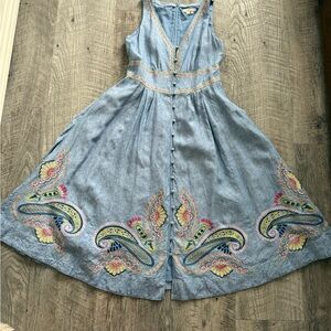Gorgeous Embroidered Boden Midi Dress. Size 10 washed but never worn.  NWOT